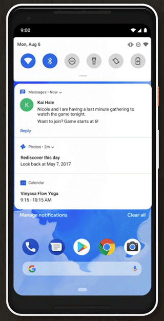 Android 9 Pie Do not Disturb Wind Down