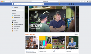 Facebook watch on desktop or laptop Watchlist