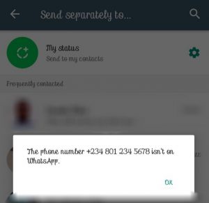 Phone Number Not On WhatsApp