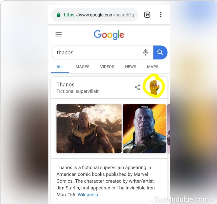 Thanos Gauntlet on Google