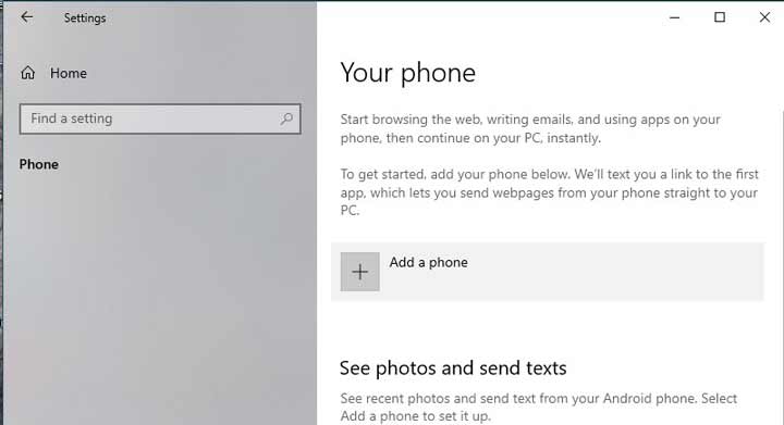 Link-phone-to-windows-10--settings