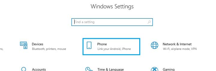 Link-phone-to-windows-10-settings